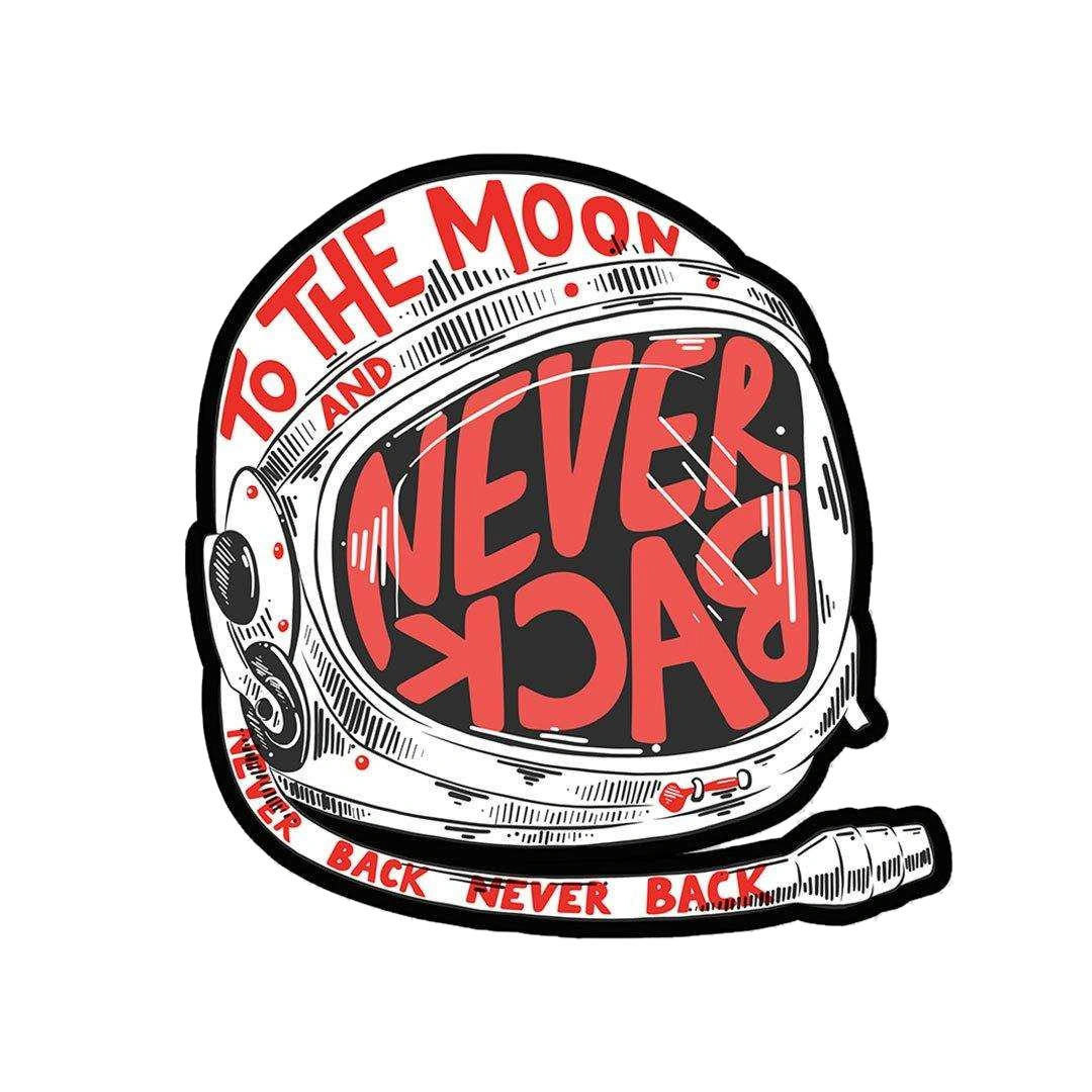 To the moon and never back Sticker